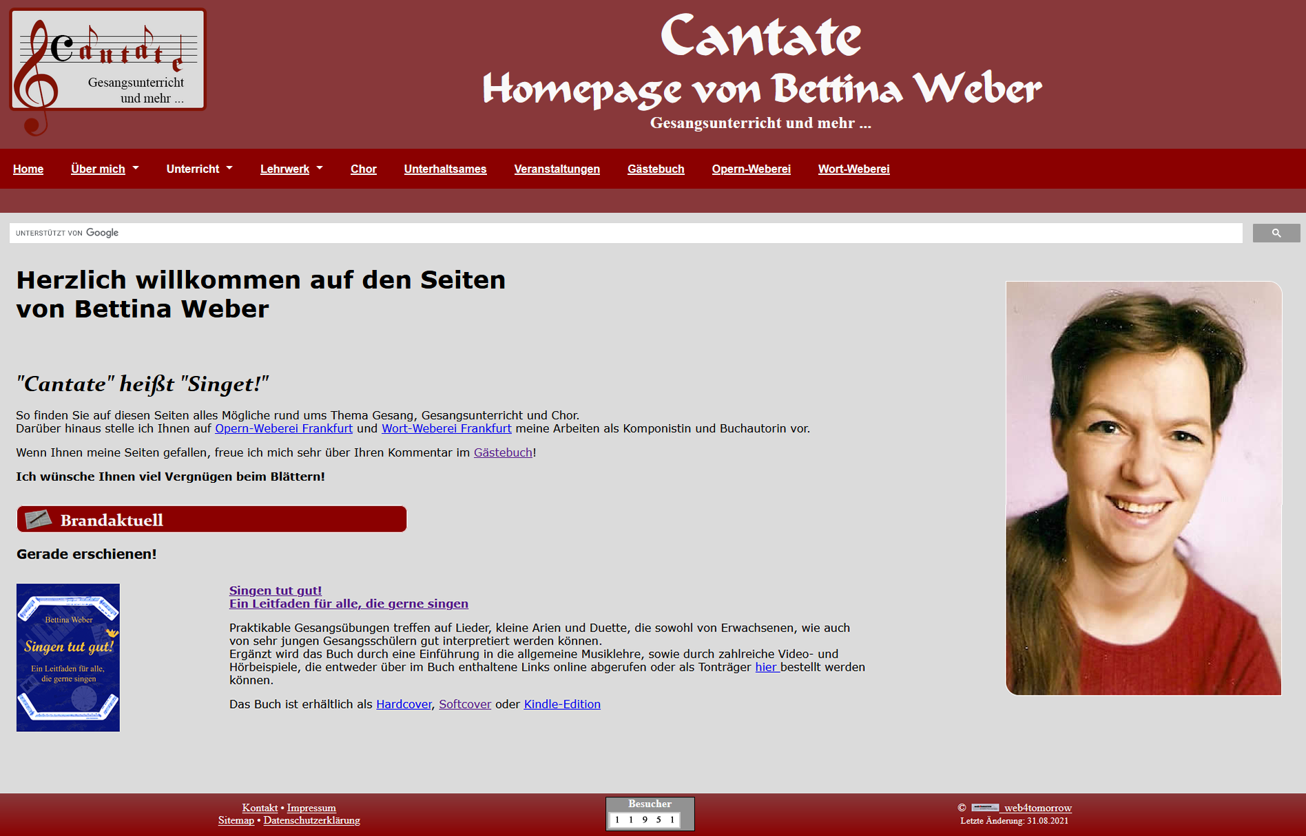 Screenshot Cantate-Homepage
